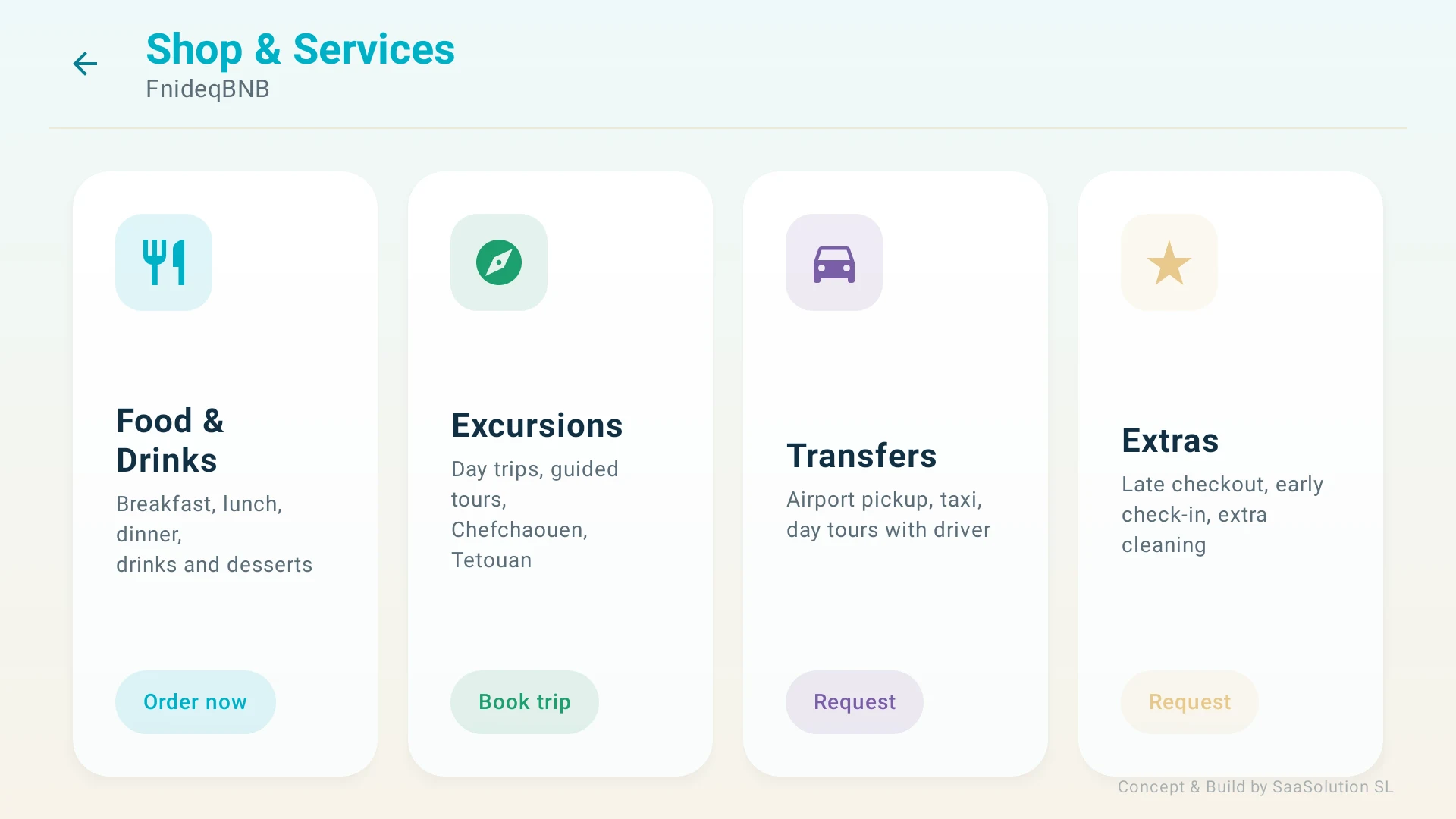 HospitalityTV app — Shop & services